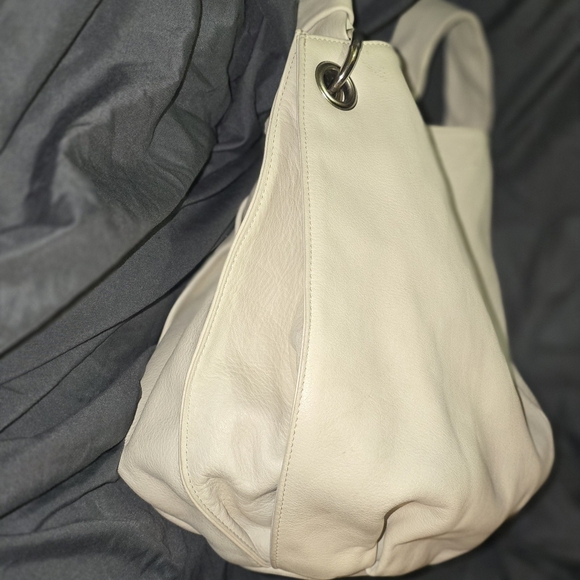 Calvin Klein White Leather Hobo Bag